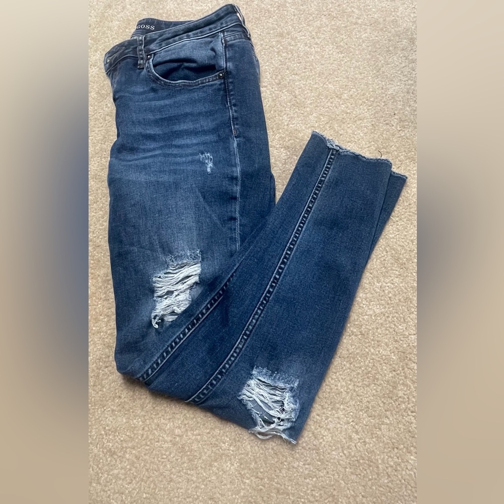 Vigoss Blue Skinny Jeans with Distressed Details
